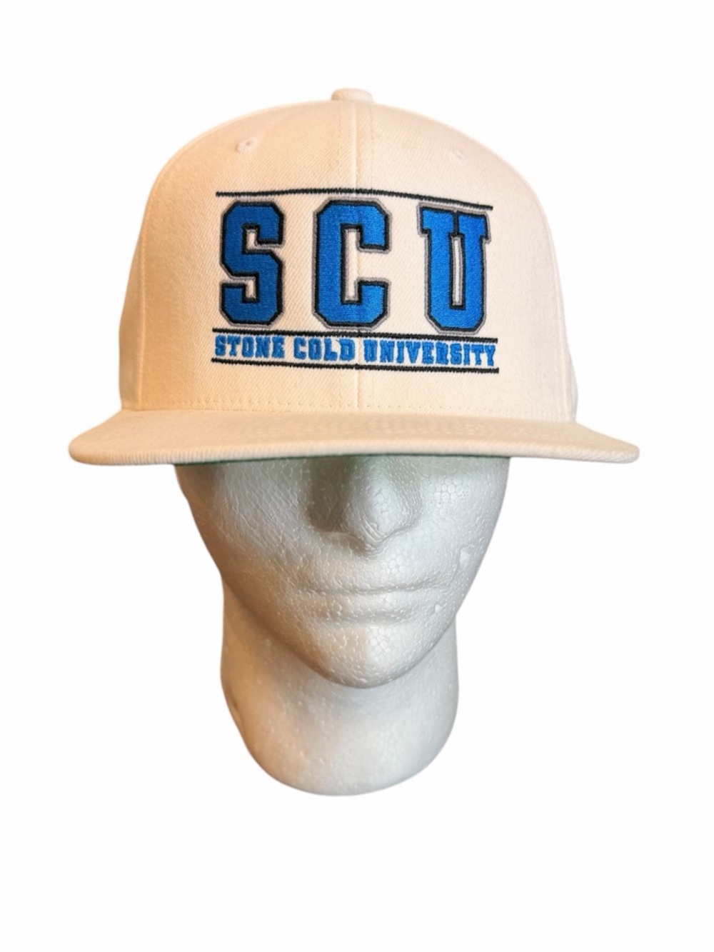 WWE Chalkline Stone Cold University 'SCU' White Snapback Hat